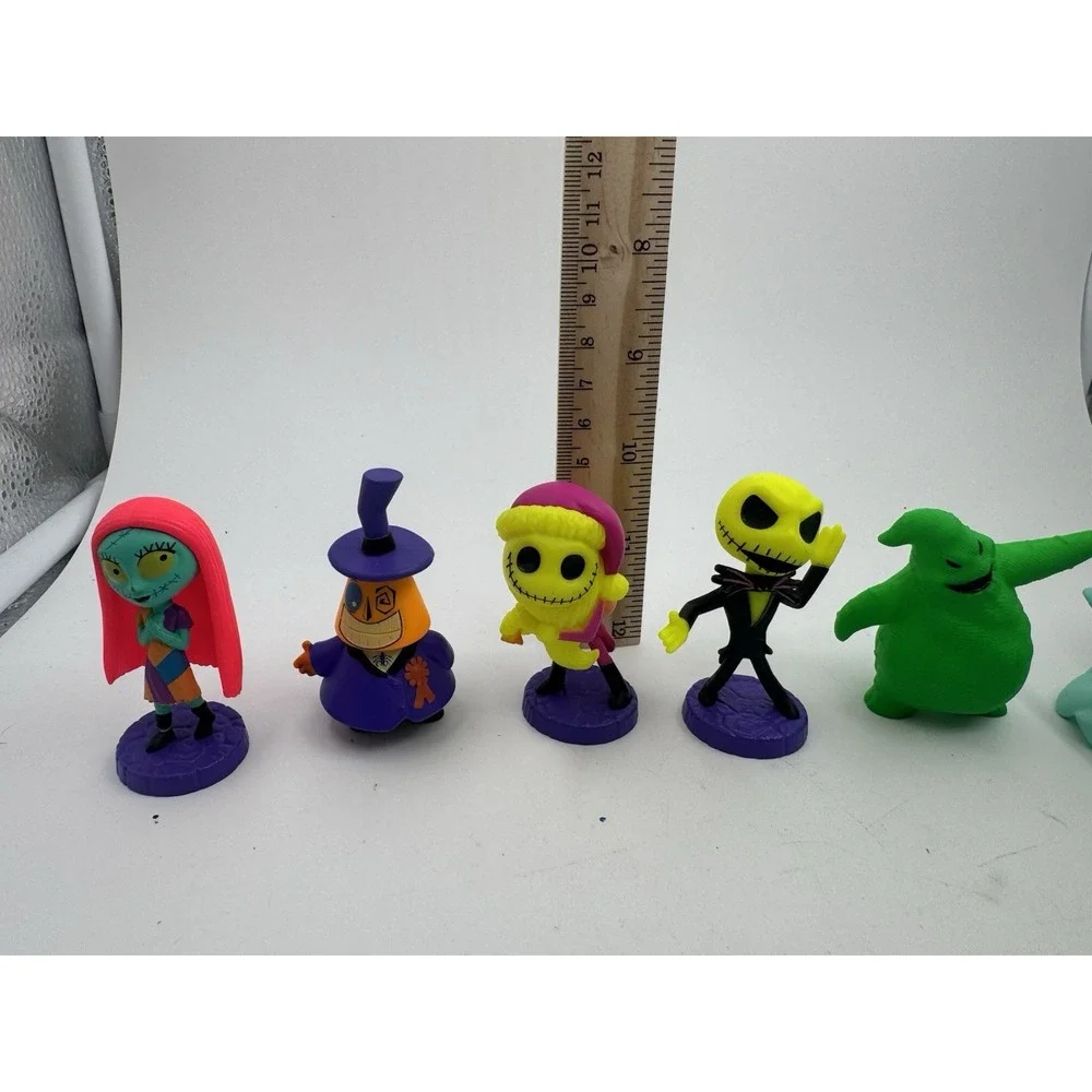 Disney Tim Burton's The Nightmare Before Christmas 7-Piece Neon Figure Lot